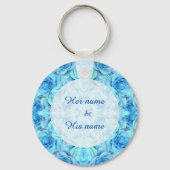 Porte-clés Design rose opulent dans le turquoise (Recto)