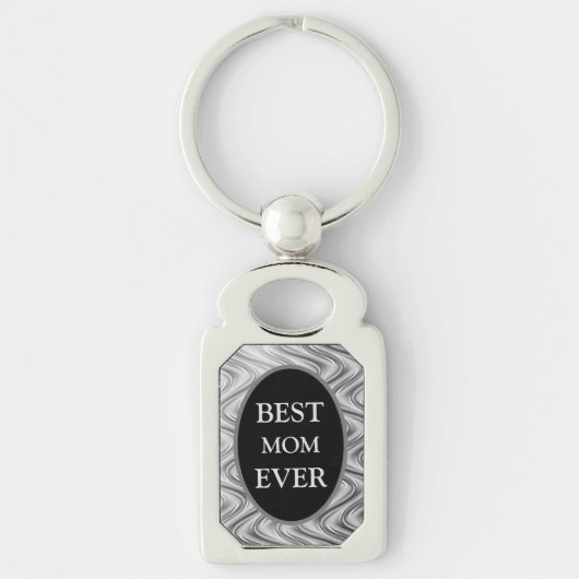 Porte-clés Design Silver Meilleur Mère Design (Devant)