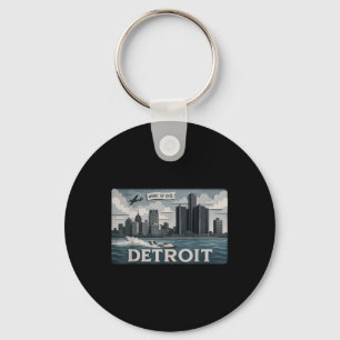 Porte-clés Design Skyline Détroit Avec What Up Doe’