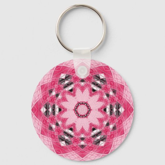 Porte-clés design unique belle fleur mandala (Recto)
