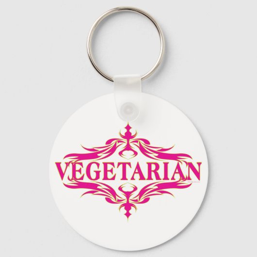Porte-clés Design végétarien rose (Recto)