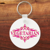 Porte-clés Design végétarien rose (Recto)