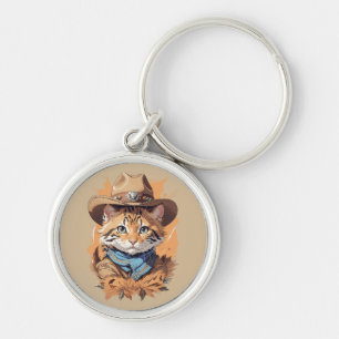 Porte-clés Design vintage Cowboy Kitten
