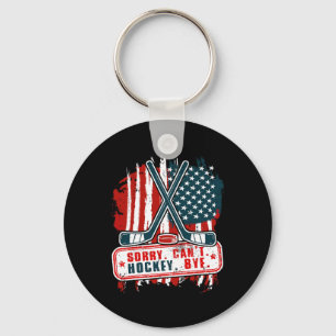 Porte-clés Désolé Can#39 ; t Joueur de hockey patriotique