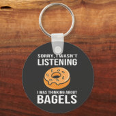 Porte-clés Désolé de penser à Bagels Jewish Hanoukka (Recto)