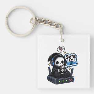 Porte-clés Désolé, je suis hors ligne humour de gamer introve