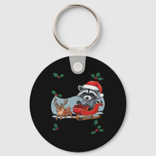 Porte-clés Désolé Père Noël J'ai été Feral Raccoon Xmas Light