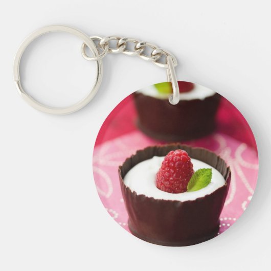 Porte-clés Dessert blanc de mousse de chocolat (Devant)