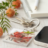 Porte-clés Dessert de fraise avec du yaourt frais (Devant Droit)