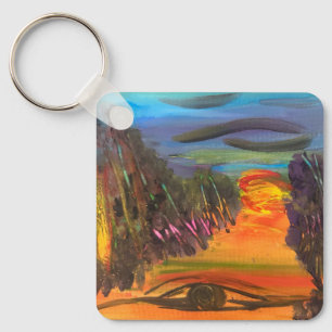 Porte-clés Dessin à la main Horizon Emouvant 