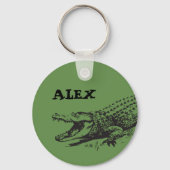 Porte-clés Dessin Alligator avec nom personnalisé (Recto)