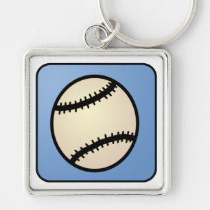 Porte-clés Dessin animé Clip Art Sports, Baseball, Fond bleu