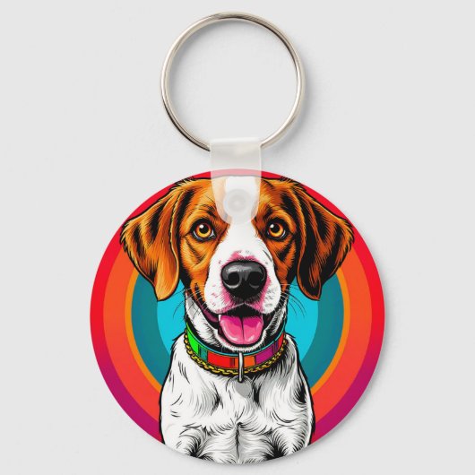 Porte-clés dessin animé collier pour chien Beagle (Recto)
