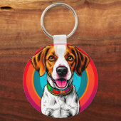 Porte-clés dessin animé collier pour chien Beagle (Verso)