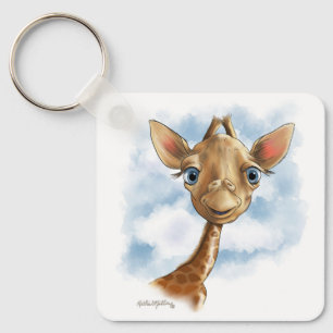 Porte-clés Dessin animé de bébé girafe mignon