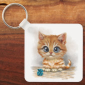 Porte-clés Dessin animé de chaton orange (Recto)