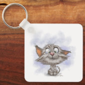 Porte-clés Dessin animé de chaton tabby amusant (Recto)