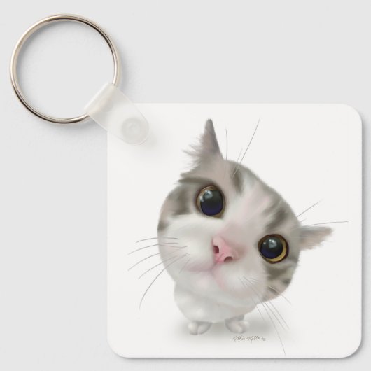 Porte-clés Dessin animé de chaton tabby mignon (Recto)