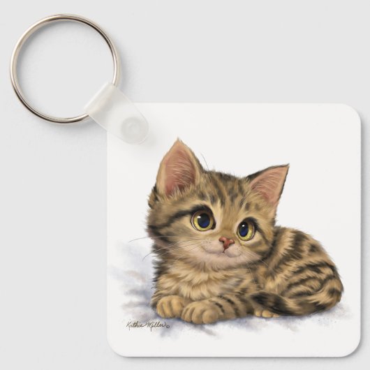 Porte-clés Dessin animé de chaton tabby mignon (Recto)