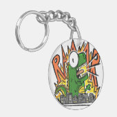 Porte-clés Dessin animé de dinosaure rugissant (Devant gauche)