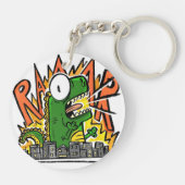 Porte-clés Dessin animé de dinosaure rugissant (Dos)