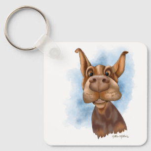 Porte-clés Dessin animé de Doberman Boop le nez