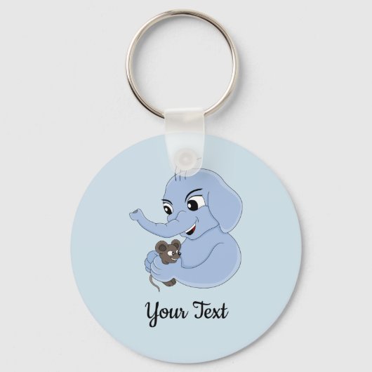 Porte-clés dessin animé de garçon éléphant mignon (Recto)