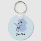 Porte-clés dessin animé de garçon éléphant mignon (Verso)