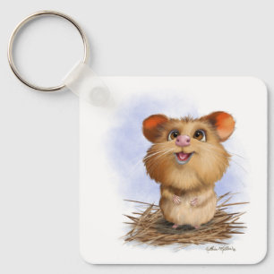 Porte-clés Dessin animé de hamster mignon et duveteux