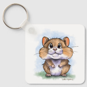 Porte-clés Dessin animé de hamster mignon et duveteux