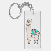 Porte-clés dessin animé de llama alpaga souriant (Devant gauche)