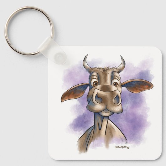 Porte-clés Dessin animé de vache Brahman (Recto)