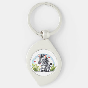 Porte-clés Dessin animé de zèbre mignon