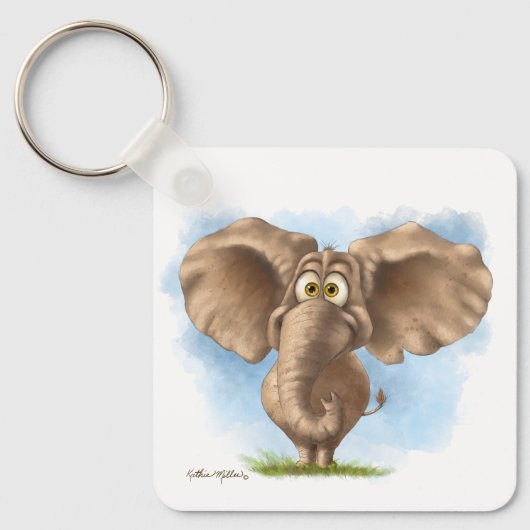 Porte-clés Dessin animé d'éléphant mignon (Recto)