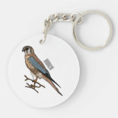 Porte-clés dessin animé d'oiseau-kestrel américain (Dos)