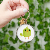 Porte-clés Dessin animé d'oiseau vert (Main)