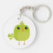 Porte-clés Dessin animé d'oiseau vert (Dos)