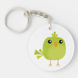 Porte-clés Dessin animé d'oiseau vert
