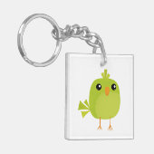 Porte-clés Dessin animé d'oiseau vert (Devant gauche)