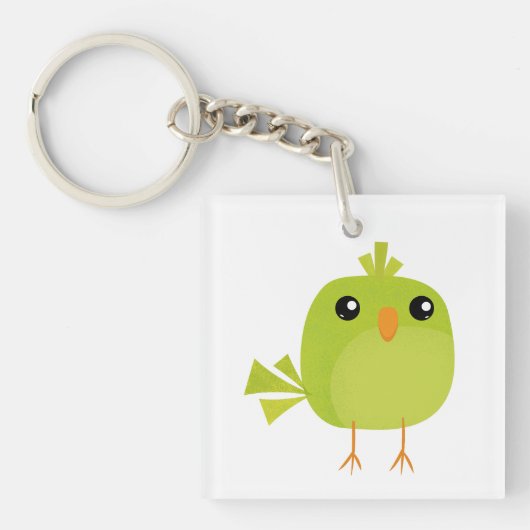 Porte-clés Dessin animé d'oiseau vert (Devant)