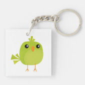 Porte-clés Dessin animé d'oiseau vert (Dos)
