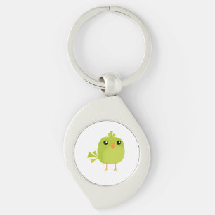 Porte-clés Dessin animé d'oiseau vert