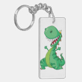 Porte-clés Dessin animé drôle de dinosaure T-Rex rugissant (Devant gauche)