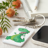 Porte-clés Dessin animé drôle de dinosaure T-Rex rugissant (Devant droit)