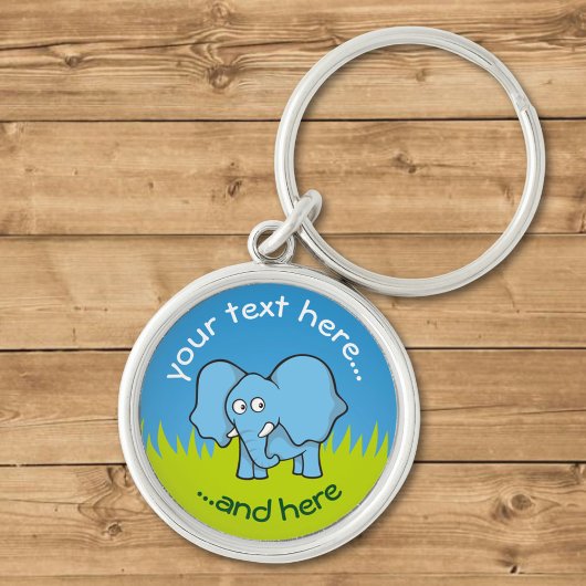 Porte-clés Dessin animé éléphant bleu