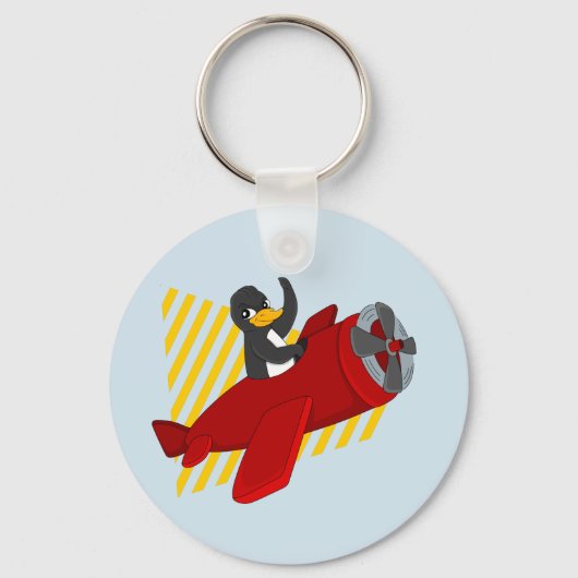 Porte-clés dessin animé manchot volant (Recto)