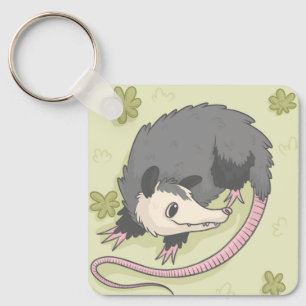 Porte-clés Dessin animé mignon de l'opossum courbé