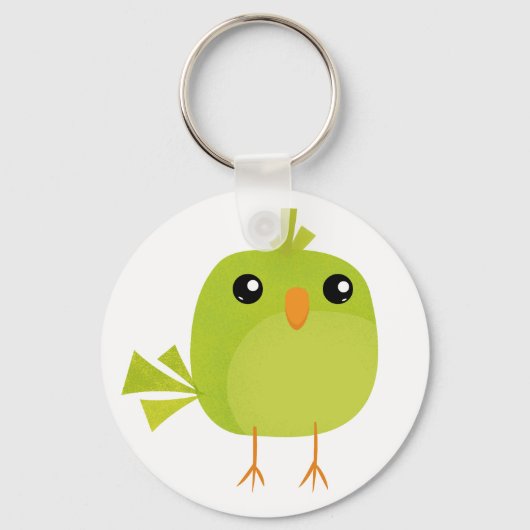Porte-clés Dessin Animé Oiseau Vert (Recto)