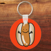 Porte-clés dessin animé saucisson hot dog (Recto)