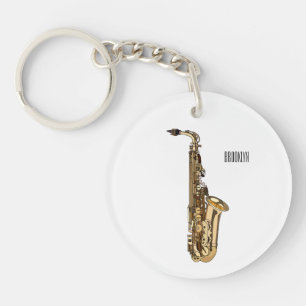 Porte-clés dessin animé saxophone
